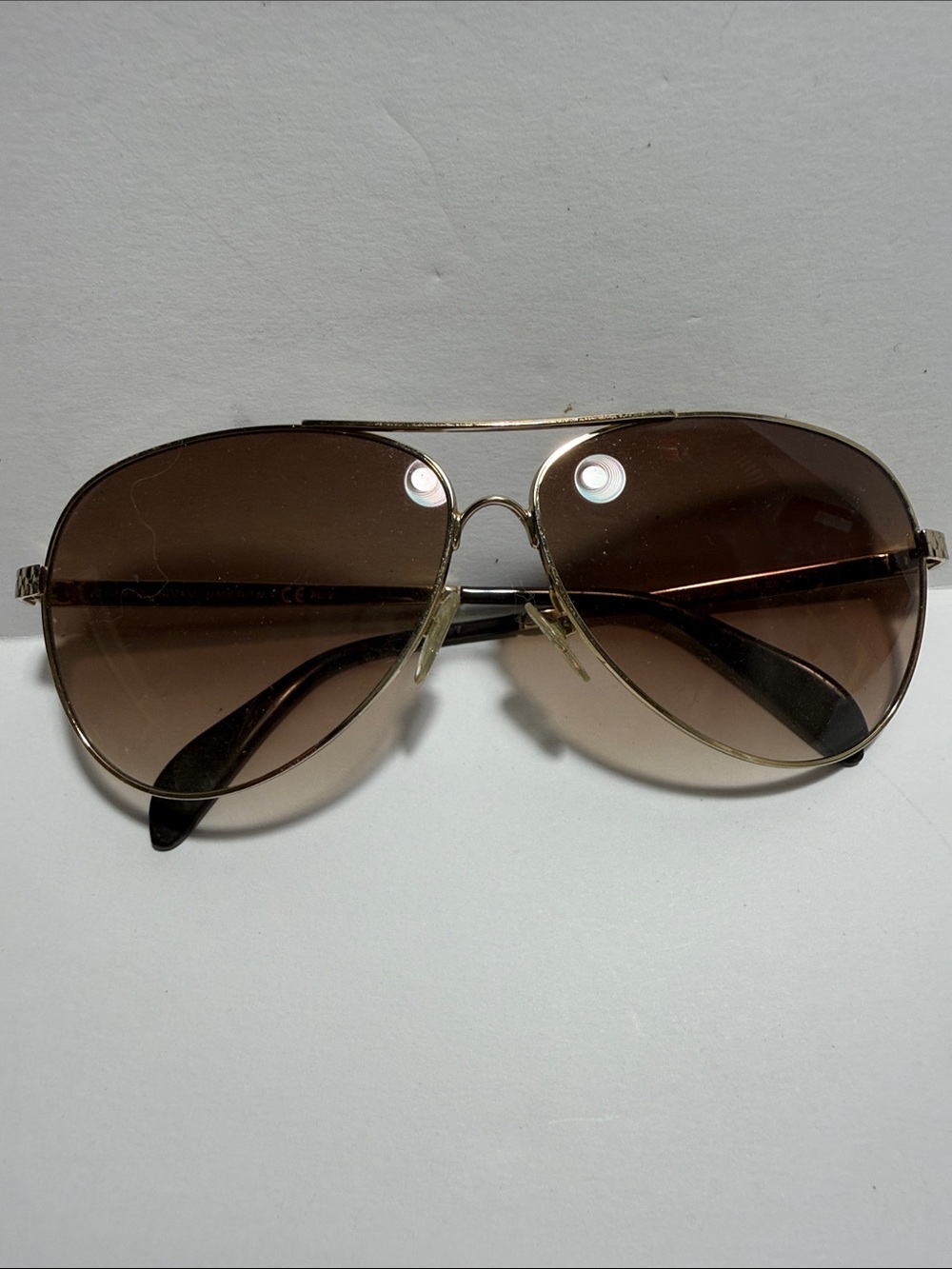 Georgio Armani - Aviator Men’s Sunglasses in Brown and Gold